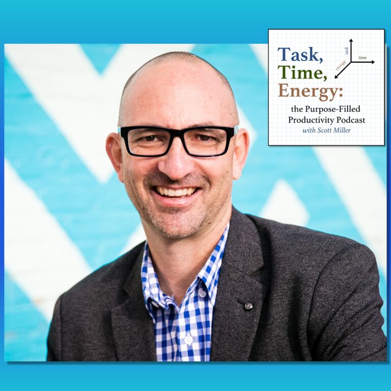 James La Barrie with the Task, Time, Energy podcast logo